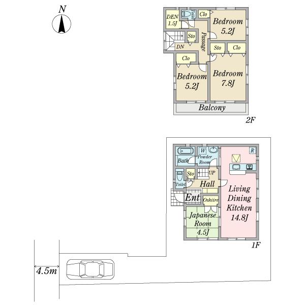 Floor plan. 26,900,000 yen, 4LDK, Land area 148.05 sq m , Building area 95.98 sq m