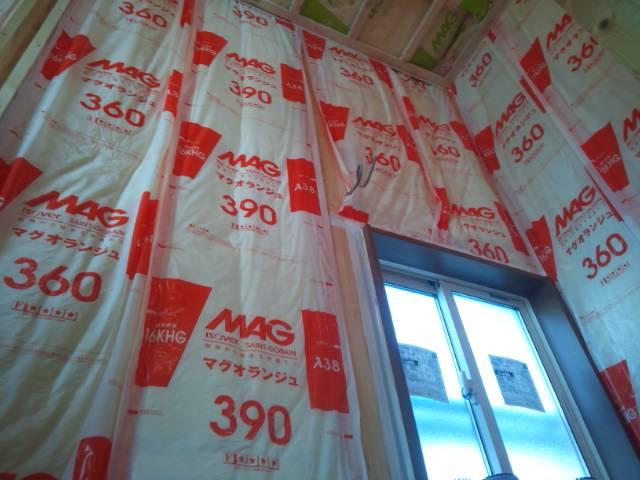 Other introspection. Insulation material construction landscape in the wall