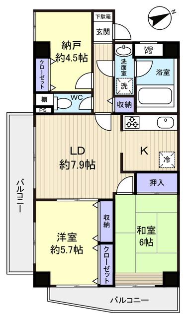 Floor plan. 2LDK+S, Price 17 million yen, Occupied area 60.06 sq m , Balcony area 13.21 sq m square room ・ Per two-sided balcony, Day ventilation good