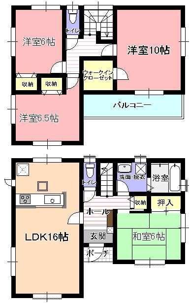 Floor plan. 38,800,000 yen, 4LDK + S (storeroom), Land area 128.18 sq m , Building area 105.99 sq m