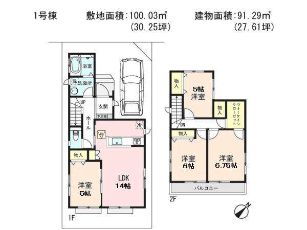 Floor plan. 22,800,000 yen, 4LDK, Land area 100.03 sq m , It is a building area of ​​91.29 sq m floor plan