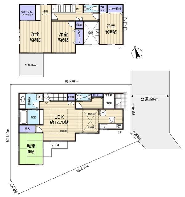 Floor plan. 35,800,000 yen, 4LDK, Land area 153.13 sq m , Lifestyle communication of building area 118.82 sq m family is centered on the living room to be built with nature