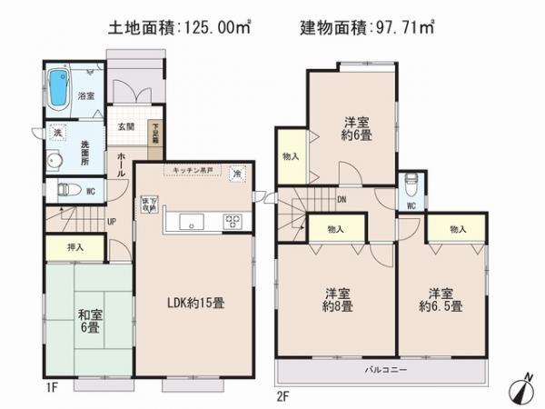 Floor plan. 34,800,000 yen, 4LDK, Land area 125 sq m , Priority to the present situation is if it is different from the building area 97.71 sq m drawings