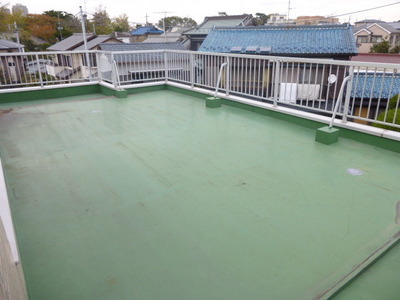 Balcony. Large roof balcony