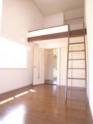 Living and room. Loft spacious! Glad the room