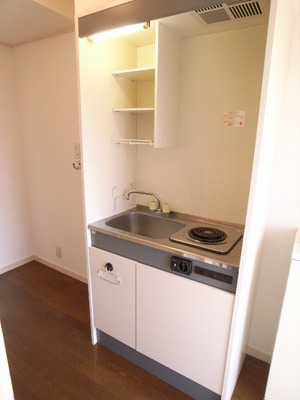 Kitchen. A small kitchen! Mini fridge is not unlucky