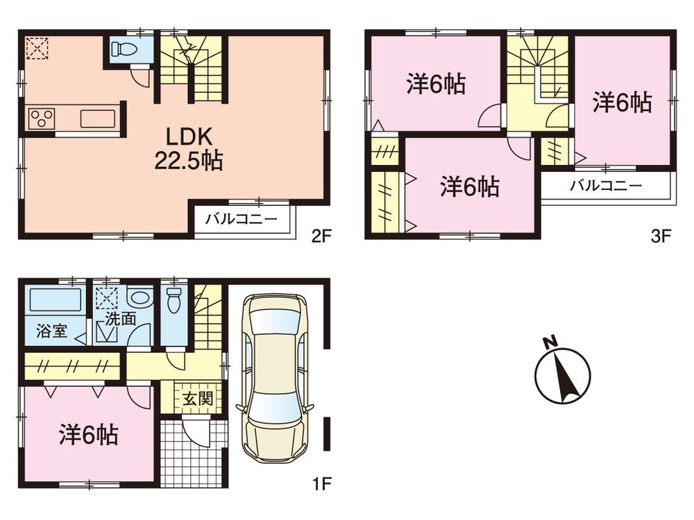 Floor plan. (4 Building), Price 37,800,000 yen, 4LDK, Land area 70.63 sq m , Building area 118.41 sq m
