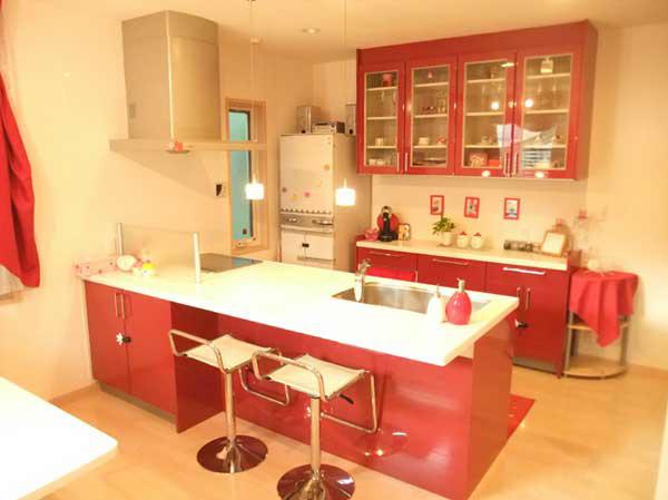 Other. Popular Island Kitchen. The red color is very impressive.
