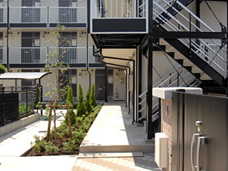 Entrance. Auto-lock gate