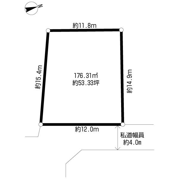 Compartment figure. Land price 23,950,000 yen, Land area 176 sq m