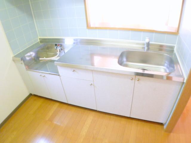 Kitchen. Living room overlooks from the kitchen