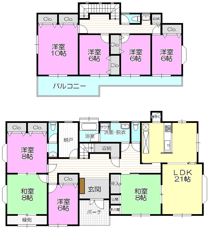 Floor plan. 43,800,000 yen, 8LDK + S (storeroom), Land area 322.3 sq m , Building area 213.22 sq m