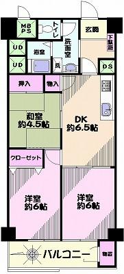 Floor plan. 3DK, Price 14.8 million yen, Occupied area 59.43 sq m , Balcony area 6.42 sq m
