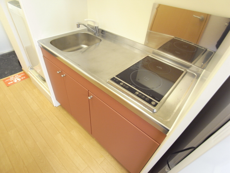 Kitchen. Two-burner stove is a specification mini kitchen!