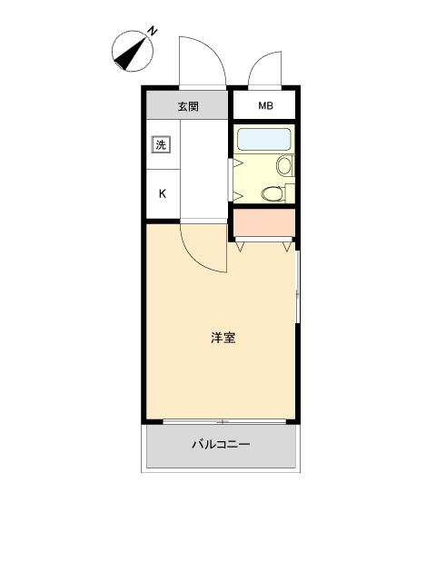 Floor plan. Price 2.9 million yen, Footprint 16.5 sq m , Balcony area 2.77 sq m