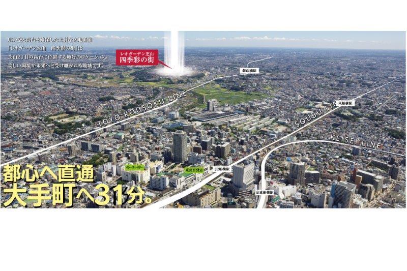 It is seen from the sky site (December 2013) shooting AzumaYo high-speed rail and 2 wayside Available of Shinkeiseisen. Funabashi ・ Tsudanuma living area