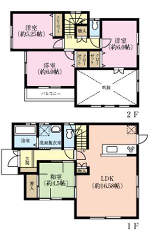 4LDK example plan (floor plan) land area / 165.35 sq m  Land price / Undecided building area / 98.12 sq m  Building price / 14,840,000 yen ※ Plan example of the web is an example for the reference of the land purchaser of the design plan, Adoption propriety of the plan example is any.  ※ Indoor plan example photo, It differs from the building of the plan Reikan floor plan