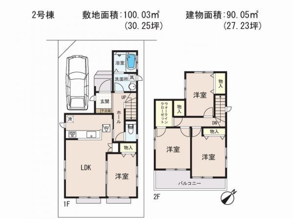 Floor plan. 22,800,000 yen, 4LDK, Land area 100.03 sq m , Priority to the present situation is if it is different from the building area 90.05 sq m drawings