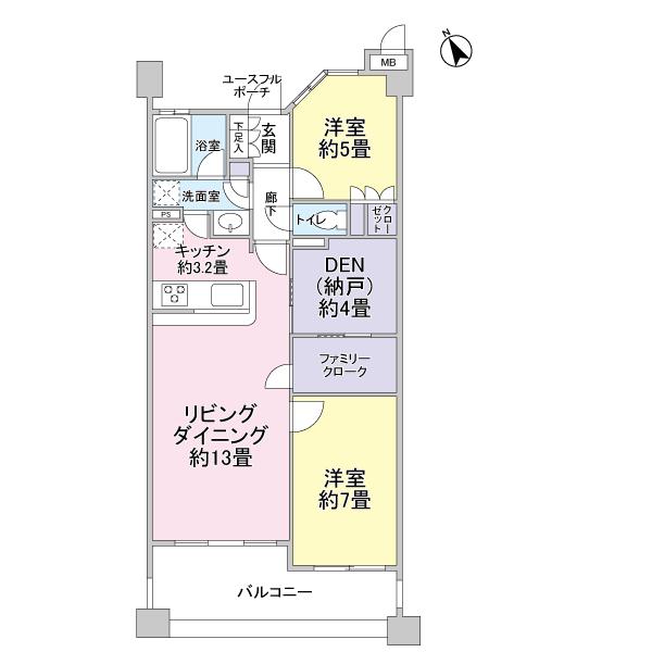 Floor plan. 2LDK + S (storeroom), Price 26,800,000 yen, Occupied area 68.24 sq m , Balcony area 10.29 sq m