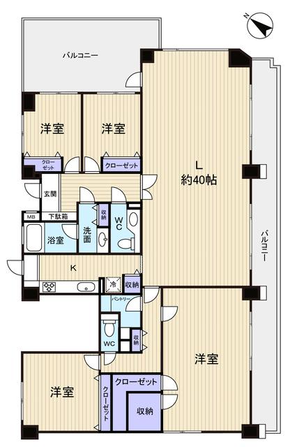 Floor plan. 4LDK, Price 42,800,000 yen, Footprint 210.33 sq m , Balcony area 49.27 sq m 63 square meters of the area occupied room