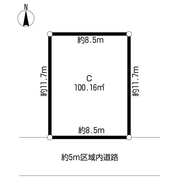 Compartment figure. Land price 19 million yen, Land area 100.16 sq m