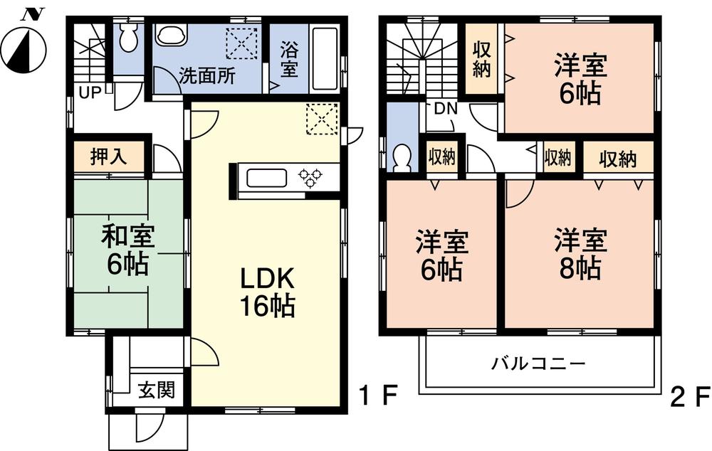 Floor plan. (1 Building), Price 33,800,000 yen, 4LDK, Land area 138.92 sq m , Building area 102.68 sq m