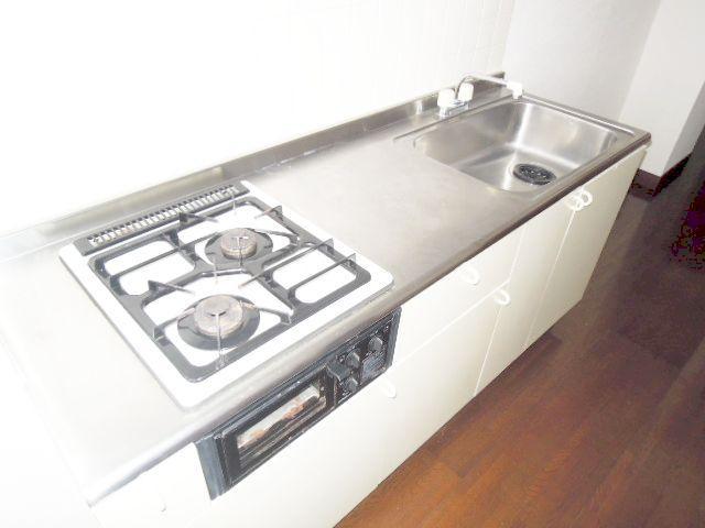 Kitchen. Two-burner stove is the spread of the kitchen. 