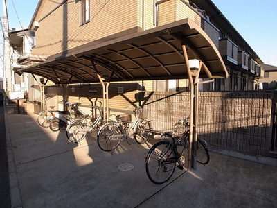 Other common areas. Bike storage is equipped with roof