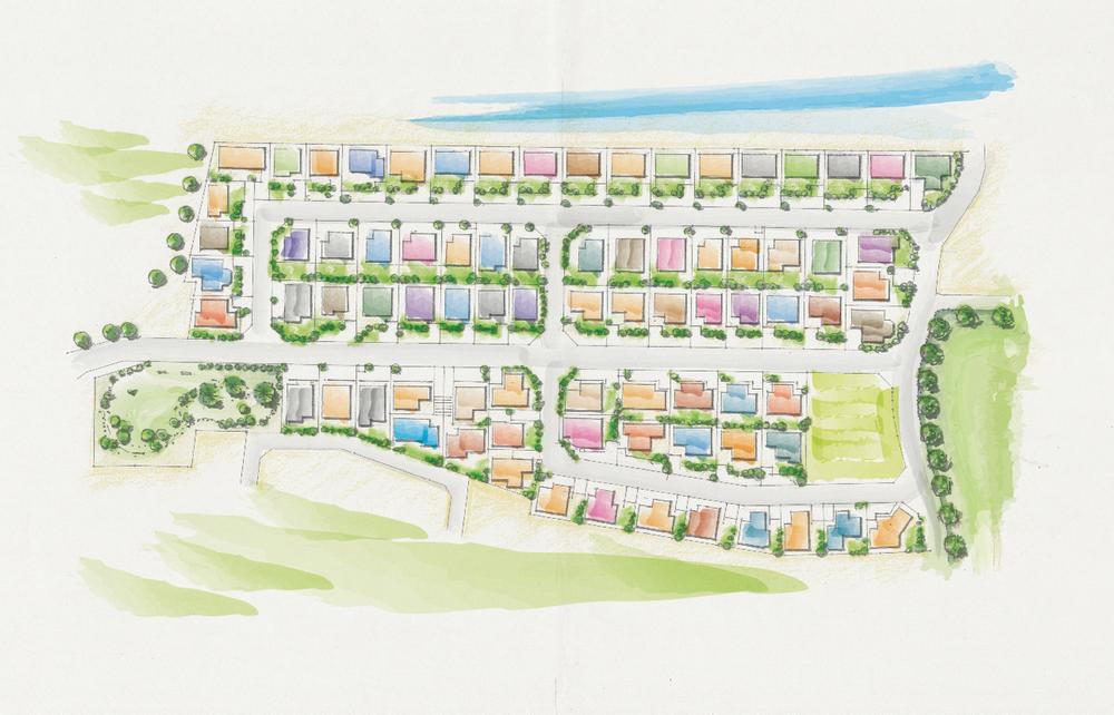 The entire compartment Figure. New town to be born in the big scale of all 82 compartments. The 82 family dream of in the form, It is streets lined with mansions of such a one-of-a-kind.