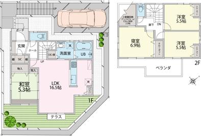Floor plan. (73 Building), Price 29,200,000 yen, 4LDK, Land area 135.01 sq m , Building area 96.05 sq m