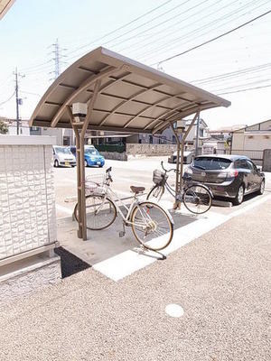 Other common areas. I bicycle parking lot with a roof is now commonplace!