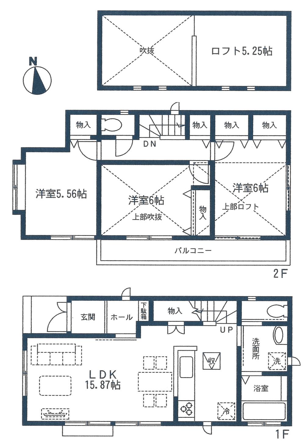 Floor plan. 38,800,000 yen, 3LDK + S (storeroom), Land area 104.25 sq m , Building area 82.6 sq m