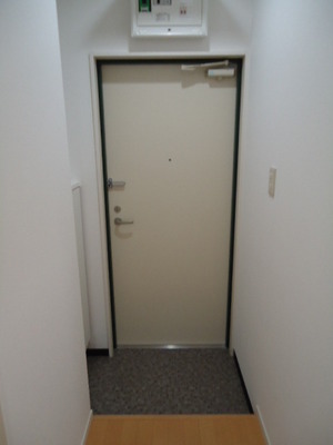 Entrance. Footwear box is attached to the left side