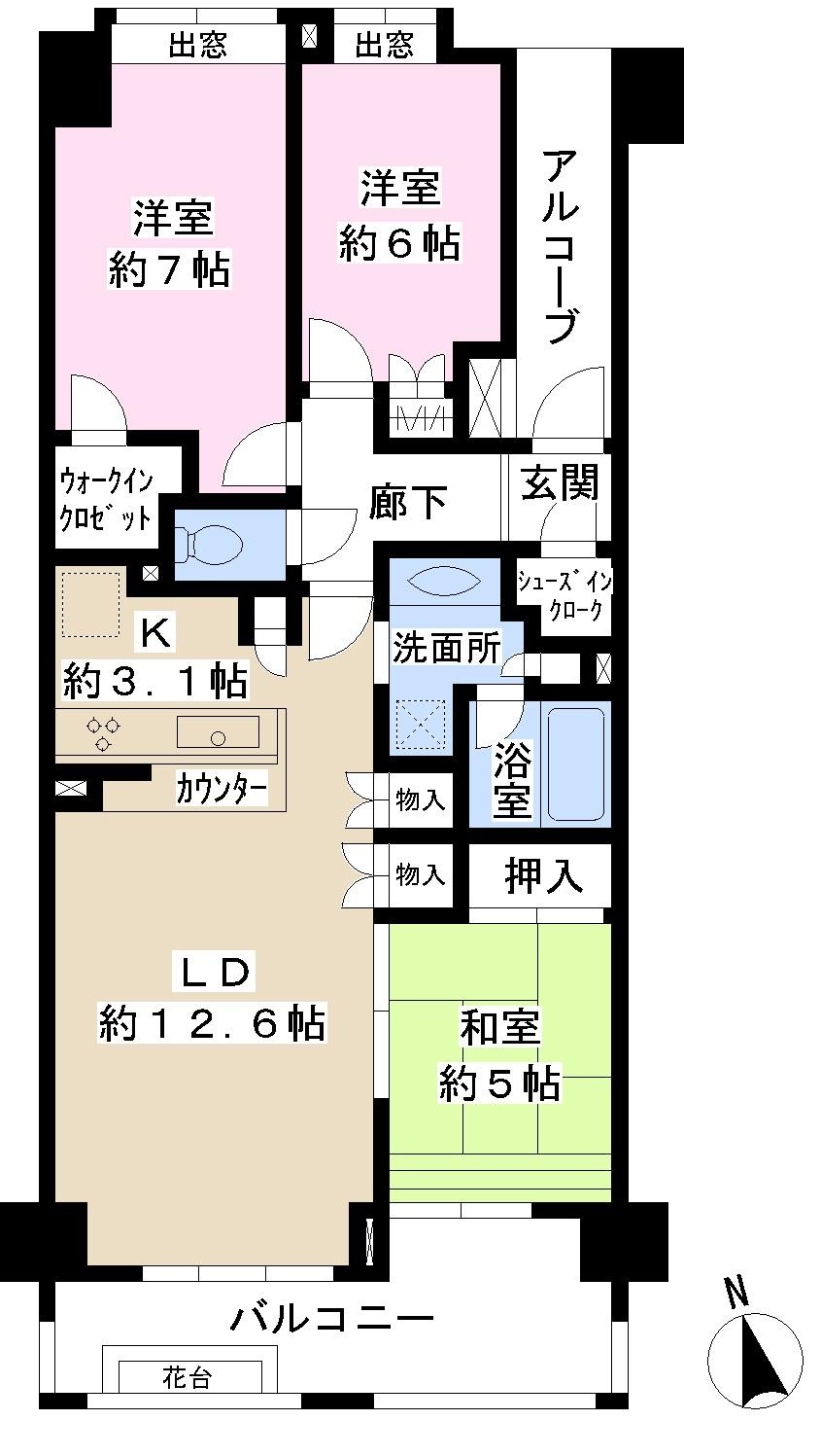 Floor plan. 3LDK, Price 23.8 million yen, Occupied area 73.03 sq m , Balcony area 10.06 sq m 73.03 sq m , 3LDK + WIC