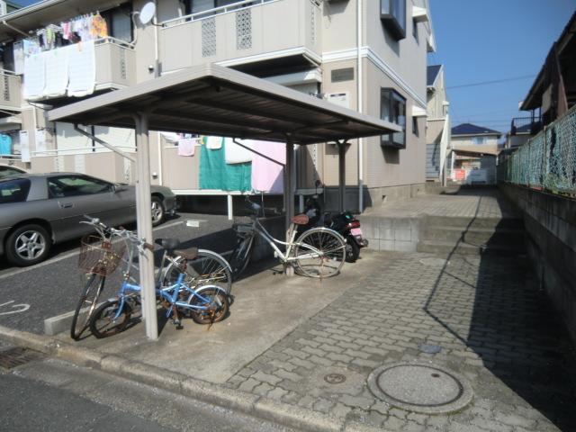 View. Bicycle parking is also there of course with roof