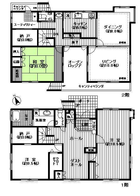 Floor plan. 33 million yen, 3LDK + 2S (storeroom), Land area 226.9 sq m , Building area 166.52 sq m