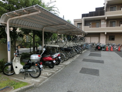 Entrance. Place for storing bicycles