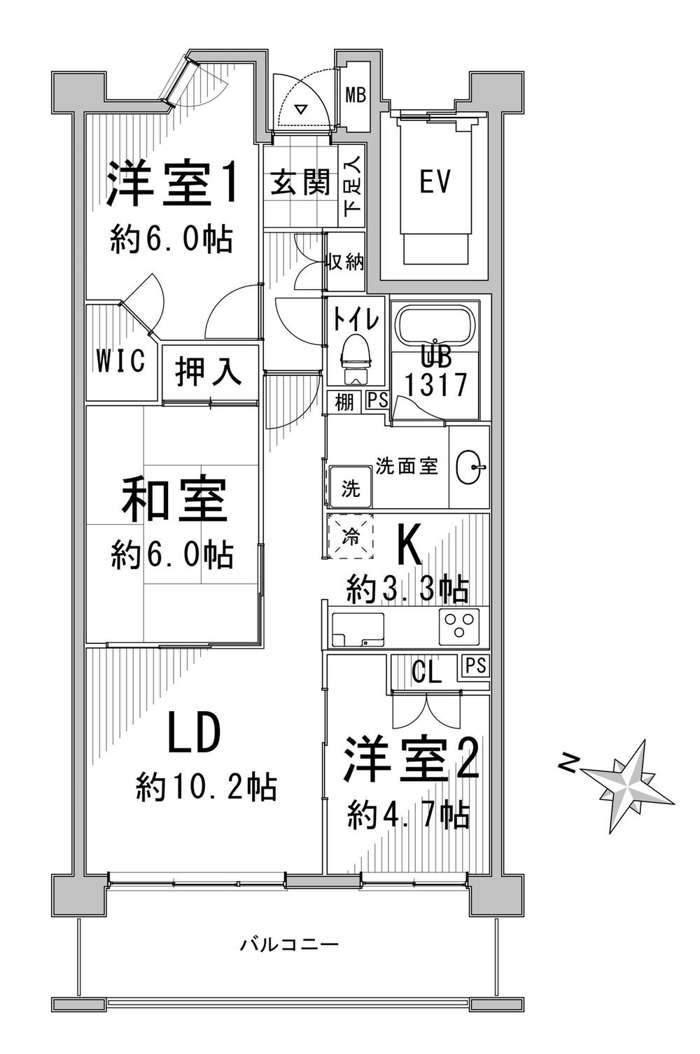 Floor plan. 3LDK, Price 21.9 million yen, Occupied area 66.46 sq m , Balcony area 11.16 sq m 3LDK Japanese-style room there