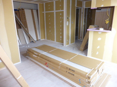 Living and room. It is under construction. 