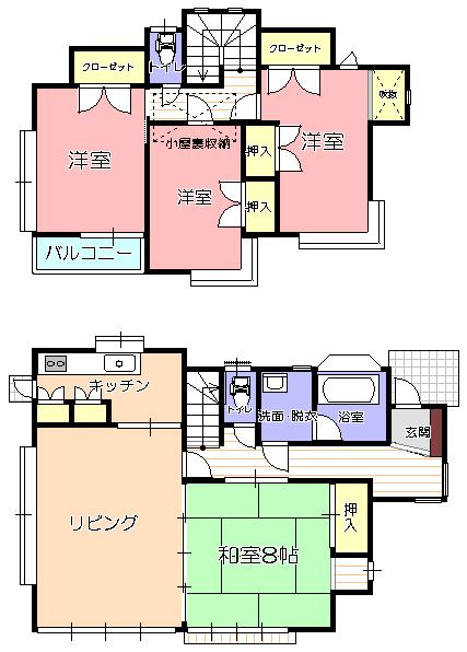 Floor plan. 14.5 million yen, 4LDK, Land area 122.12 sq m , Building area 98.74 sq m
