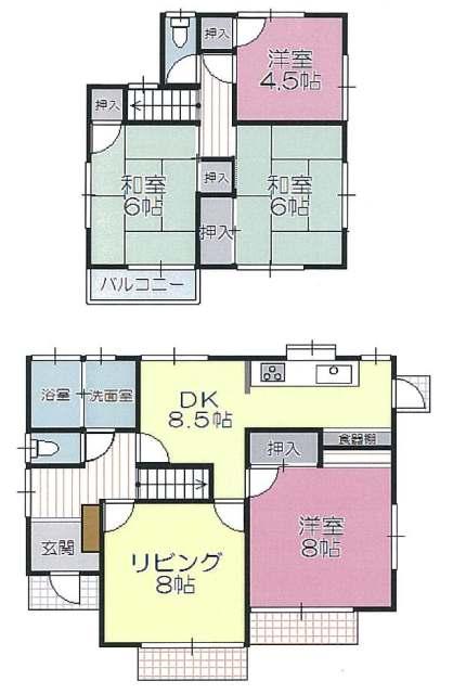 Floor plan. 12.5 million yen, 4LDK, Land area 146.01 sq m , Building area 96.67 sq m