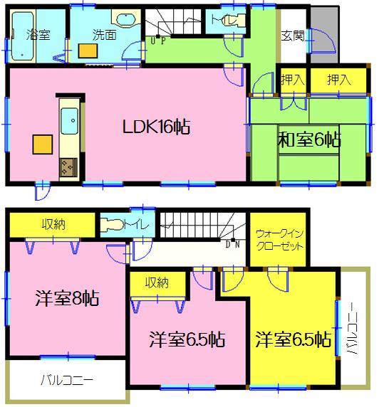 Floor plan. 33,800,000 yen, 4LDK, Land area 195.76 sq m , Building area 105.99 sq m