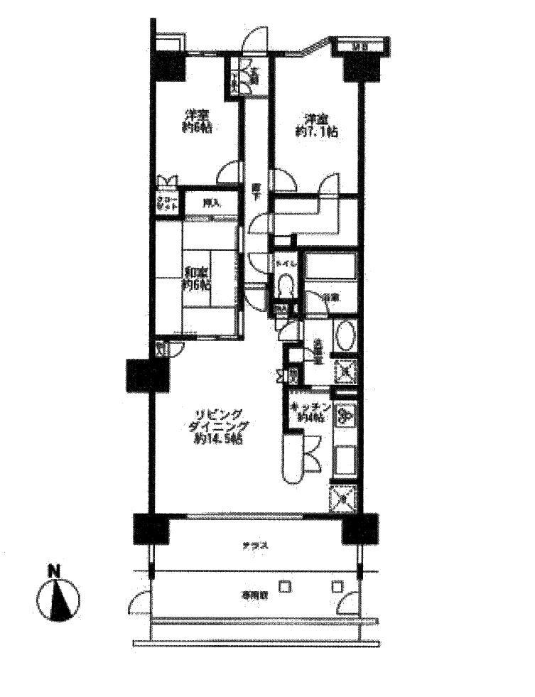 Floor plan. 3LDK, Price 25,900,000 yen, Occupied area 85.68 sq m