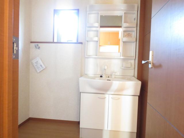 Wash basin, toilet. Washroom