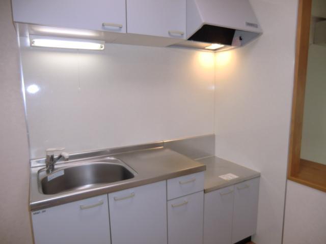 Kitchen. Two-burner gas stove can be installed in the spread of the sink