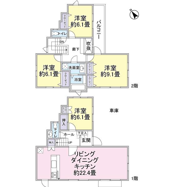 Floor plan. 41,900,000 yen, 4LDK, Land area 129.17 sq m , Building area 116.33 sq m