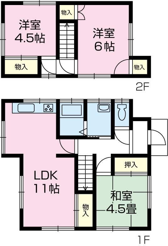 Floor plan. 9,980,000 yen, 3LDK, Land area 144.68 sq m , It is a building area of ​​66.38 sq m 3LDK. Japanese-style, There is on the first floor. Land 144.68 sq m (about 43 square meters) Building 66.38 sq m (about 20 square meters)