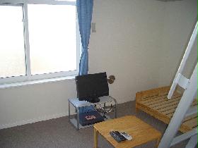 Living and room. tv set, curtain, table, Bed rooms
