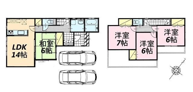 Floor plan. (4 Building), Price 22,400,000 yen, 4LDK, Land area 125 sq m , Building area 95.23 sq m