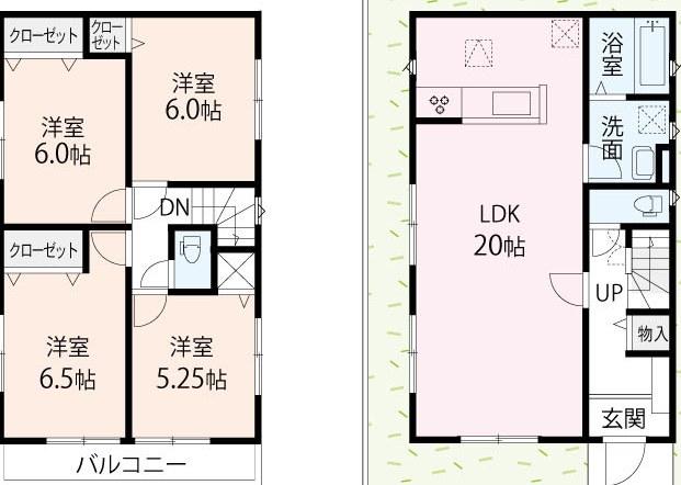 Floor plan. (Building 2), Price 21.9 million yen, 4LDK, Land area 137.96 sq m , Building area 99.36 sq m
